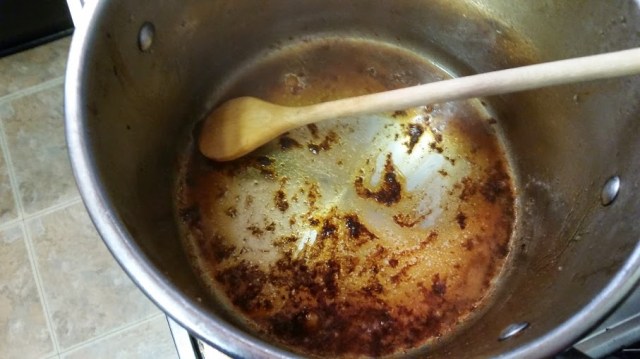 This is the fond, or brown yummy bits that add so much flavor!